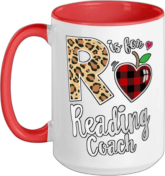 R Is For Reading Coach Leopard Apple Ceramic Mug
