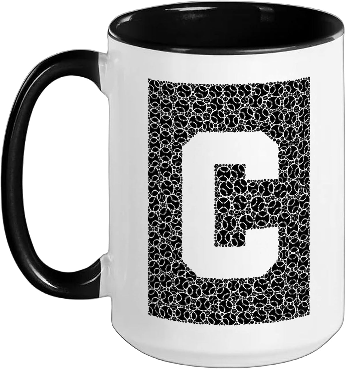 Letter C Baseball Alphabet Monogram Sports Player Initial Ceramic Mug