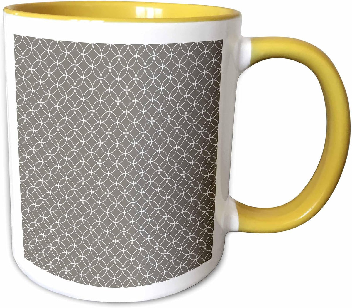 Gray And White French Diamond Pattern Ceramic Mug