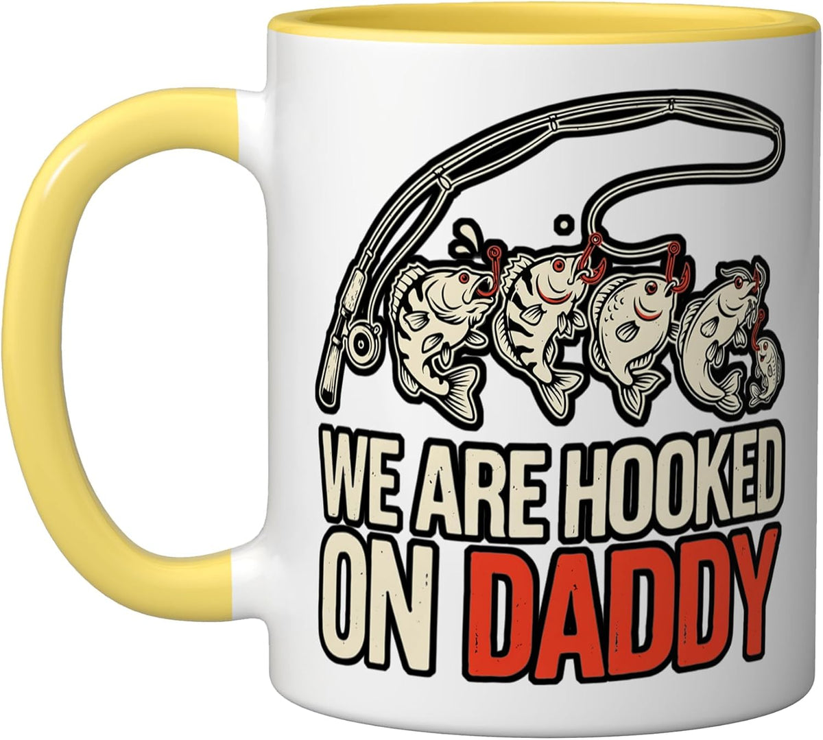 We Are Hooked On Daddy Fishing Jokes - Christmas Ceramic Mug