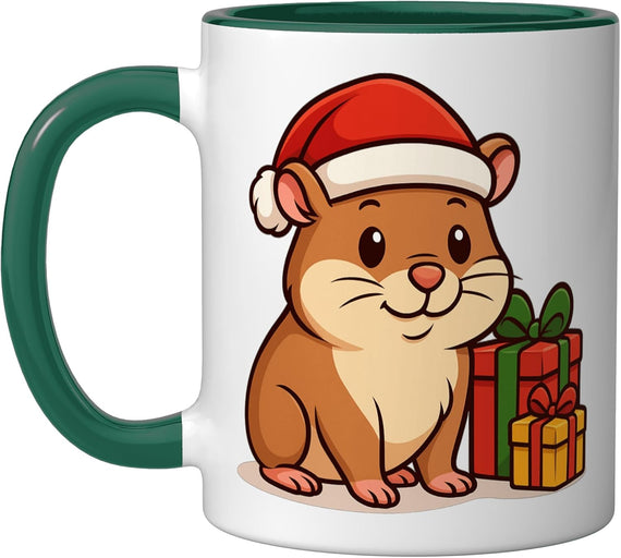 Christmas Hamster Cute Cartoon Style Ceramic Mug
