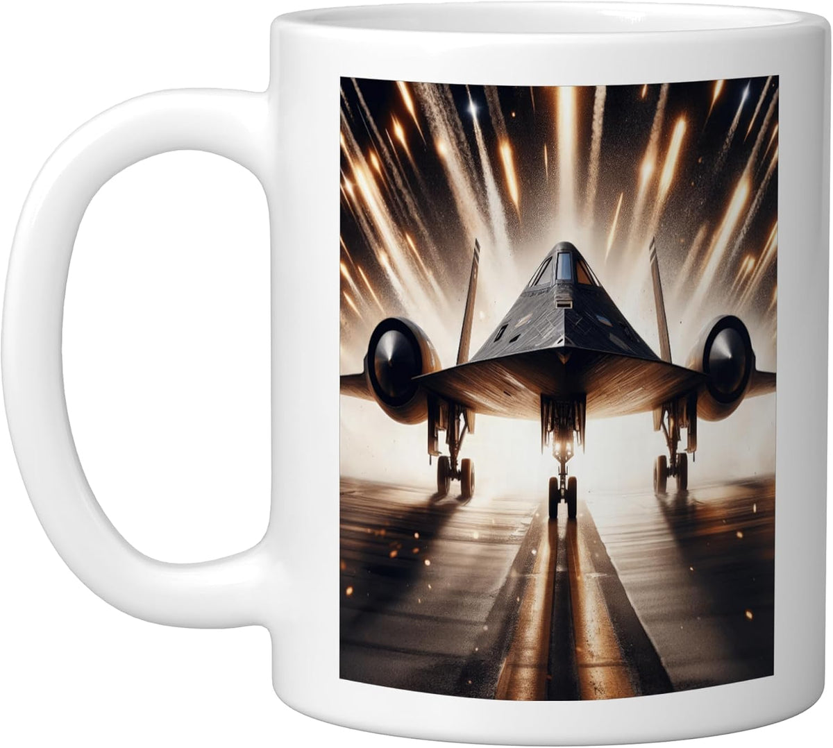 Sr 71 Blackbird Fighter Jet Military Aircraft, White Ceramic Mug