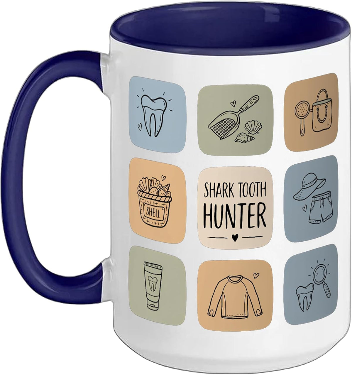 Shark Tooth Hunting Fossil Collecting Mudlarking Hunter Ceramic Mug