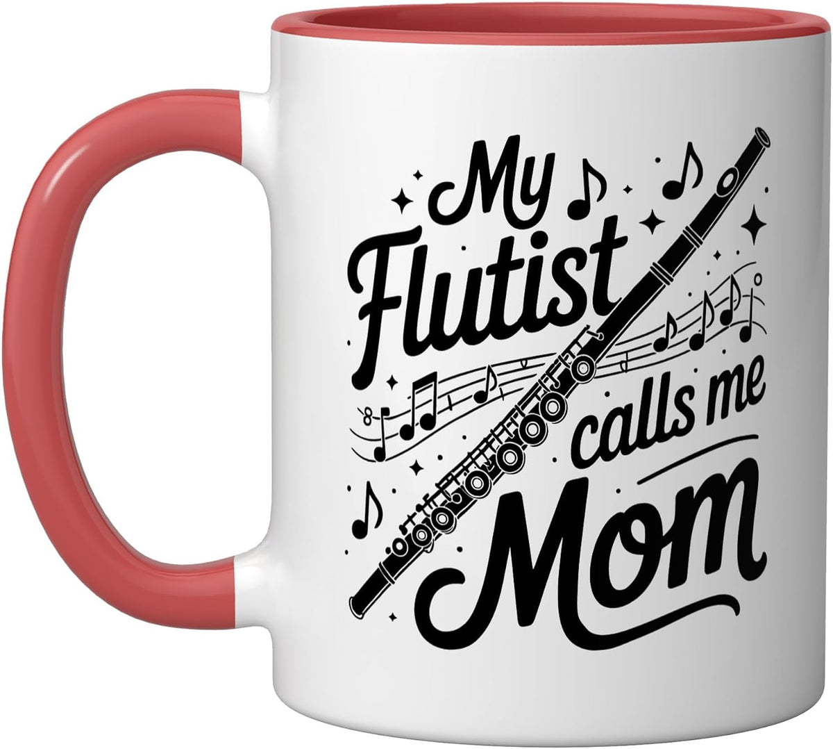 Favorite Flutist Calls Mom Marching Band Christmas Ceramic Mug