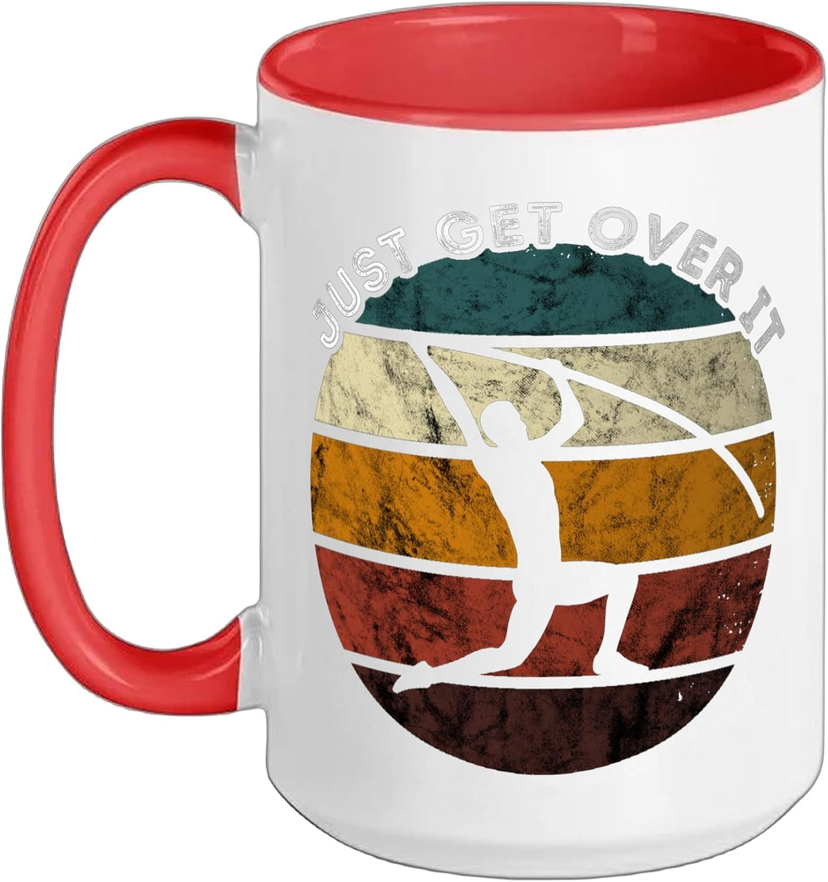 Just Get Over It Pole Vault Retro Track And Field Ceramic Mug
