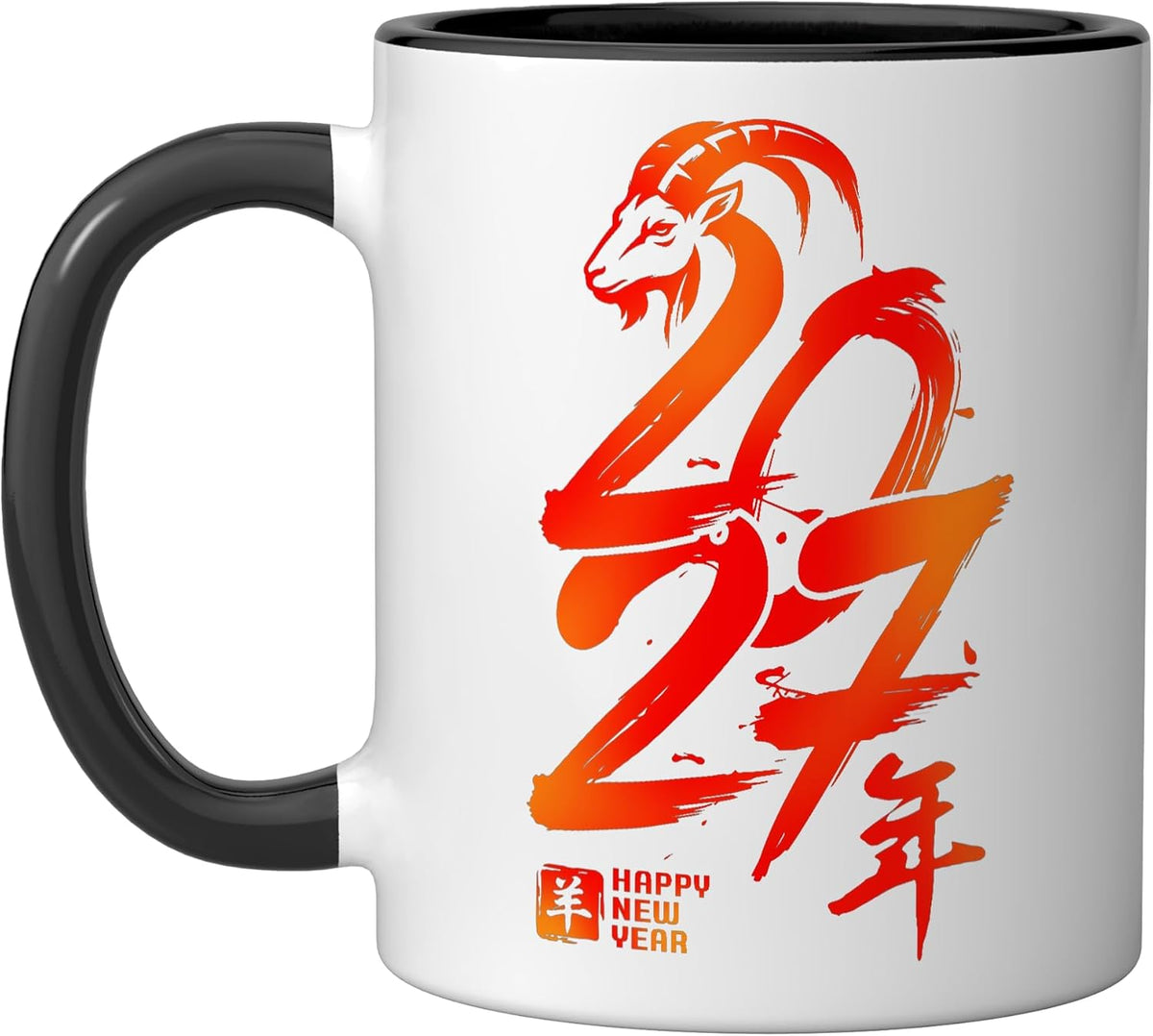 2027 Happy New Year Of Goat Sheep Chinese Zodiac Ceramic Mug