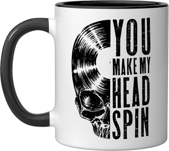 You Make My Head Spin Vintage Record Collector Gothic Ceramic Mug