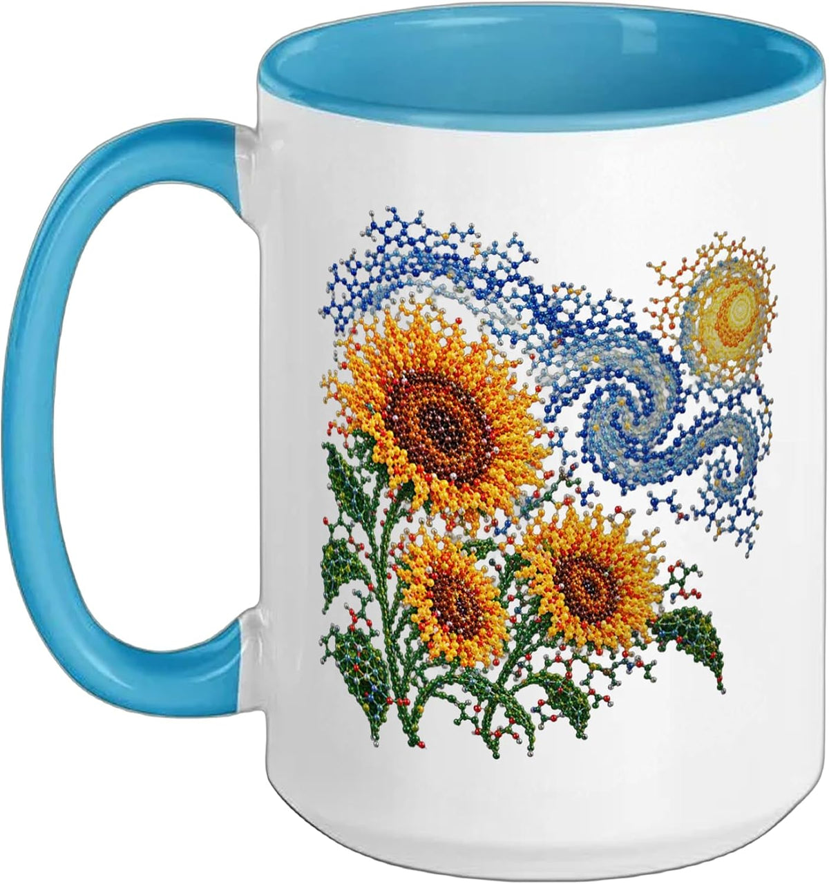 Molecular Sunflowers Starry Skies Chemist Ceramic Mug