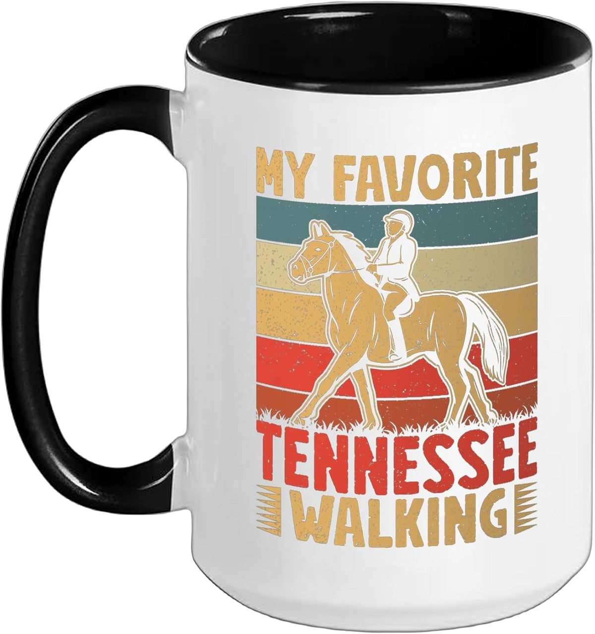Hobby Horse Rider Tennessee Walking English Riding Horse Ceramic Mug