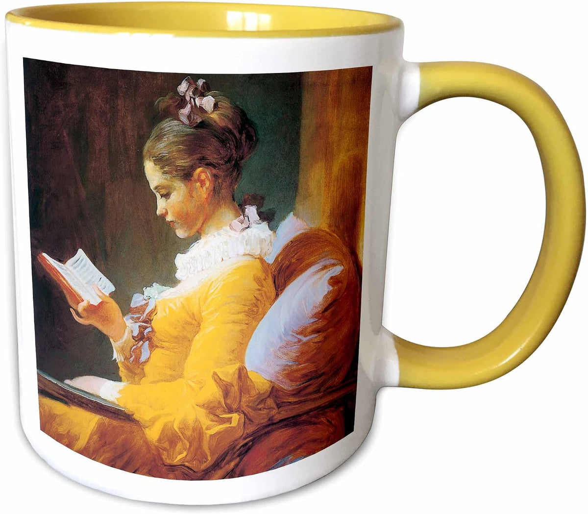 Young Girl Reading By Jean-Honore Ceramic Mug