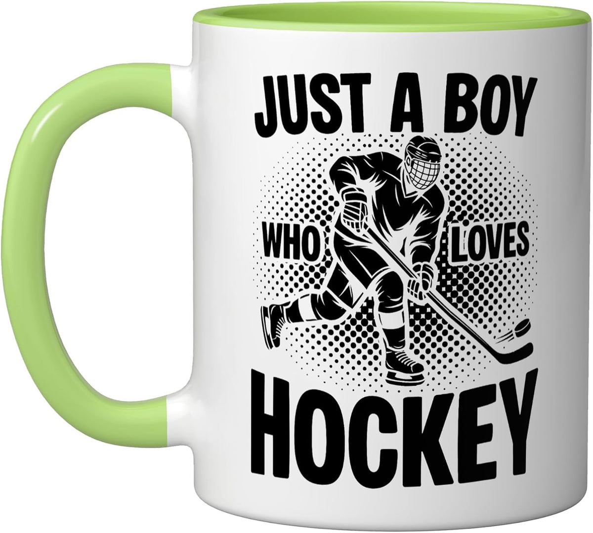 Just A Boy Who Loves Hockey Youth Ice Hockey Player Boys Ceramic Mug