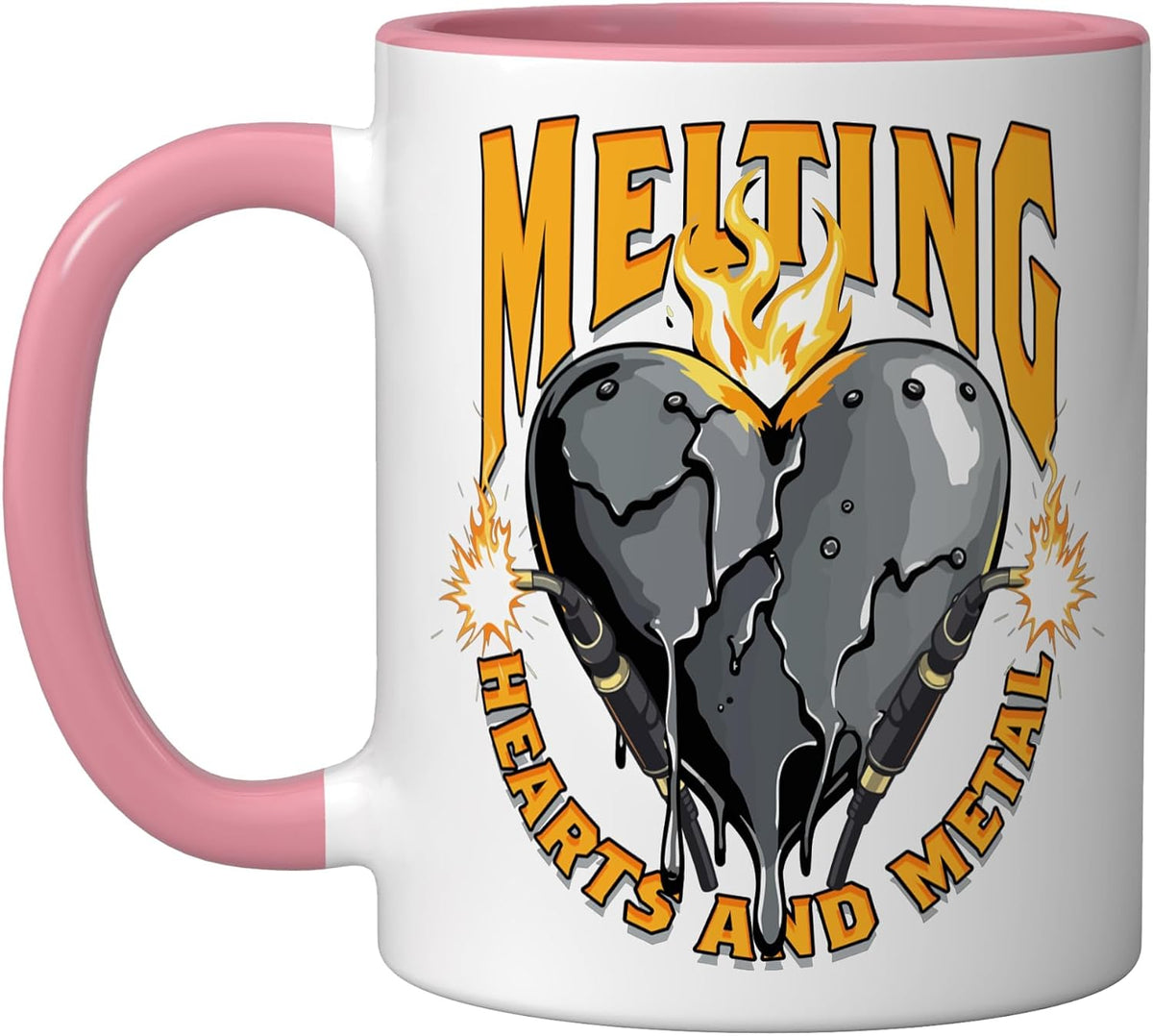 Welding Melting Hearts And Metal Ceramic Mug