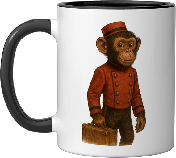 Bellhop Monkey Vintage Carnival Circus Prize Ceramic Mug