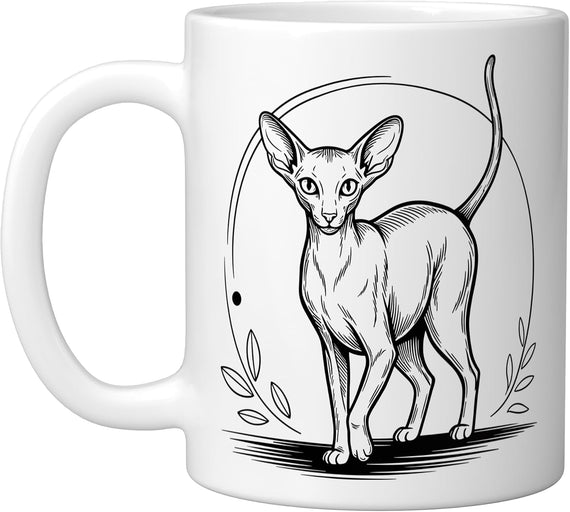 Line Art Oriental Shorthair Minimalist Ceramic Mug