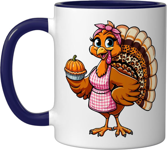 Turkey Pumpkin Pie Thanksgiving Ceramic Mug