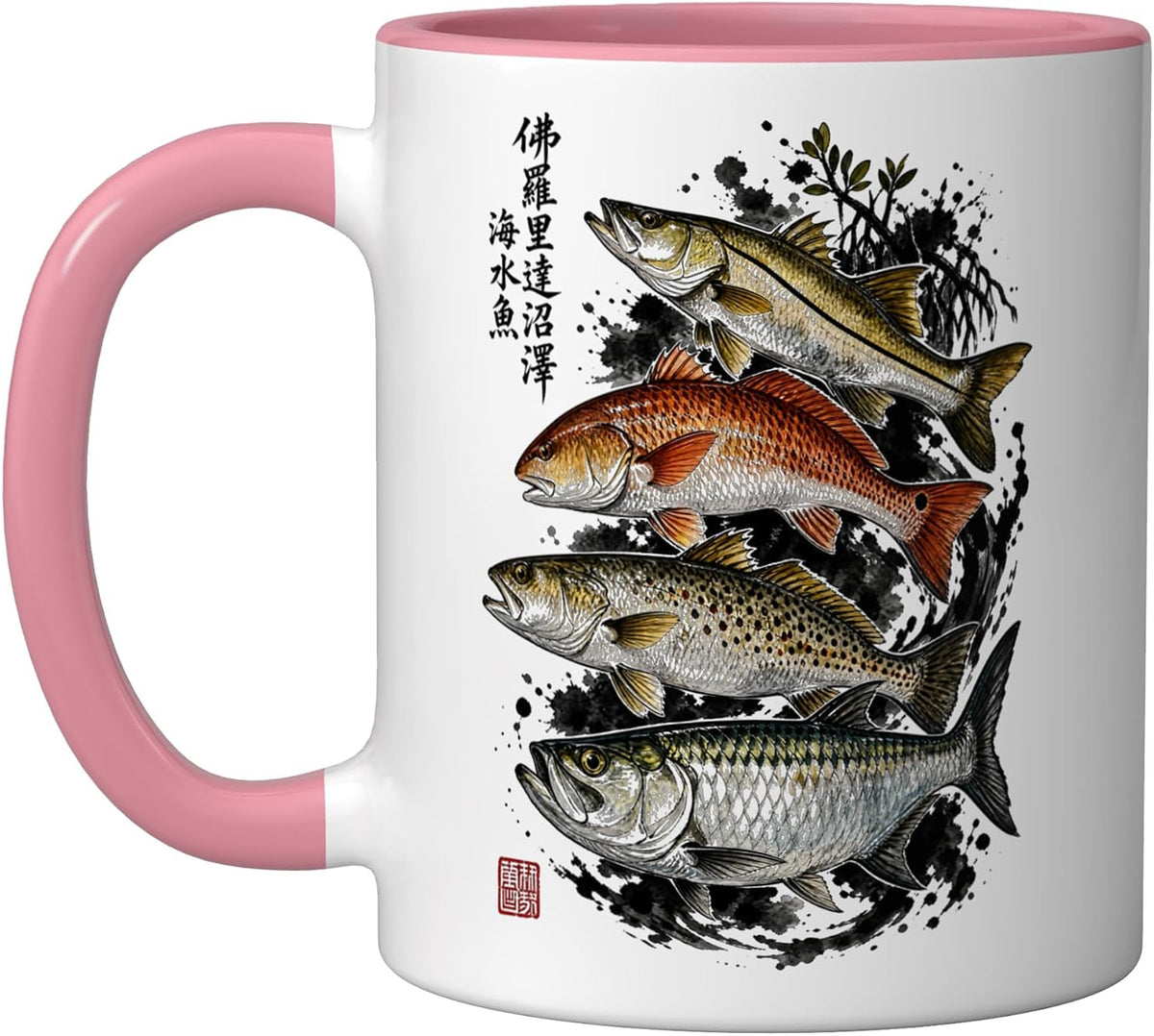 Florida Everglades Backcountry Fishing Gyotaku Ceramic Mug