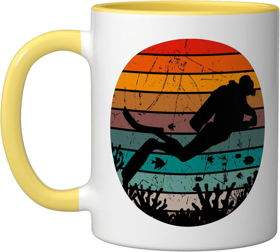 Scuba Diving Retro Vintage Diver Underwater Dive Deep-Sea Ceramic Mug