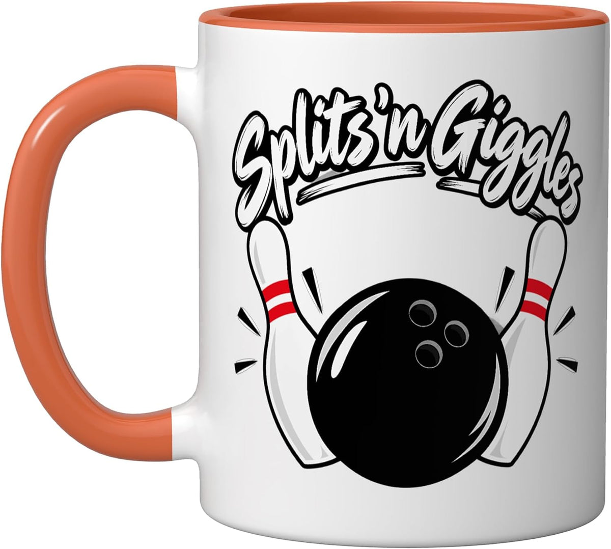 Splits N Giggles Bowling Bowler Sport League Team Men Ceramic Mug
