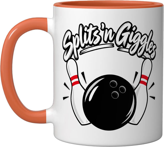 Splits N Giggles Bowling Bowler Sport League Team Men Ceramic Mug