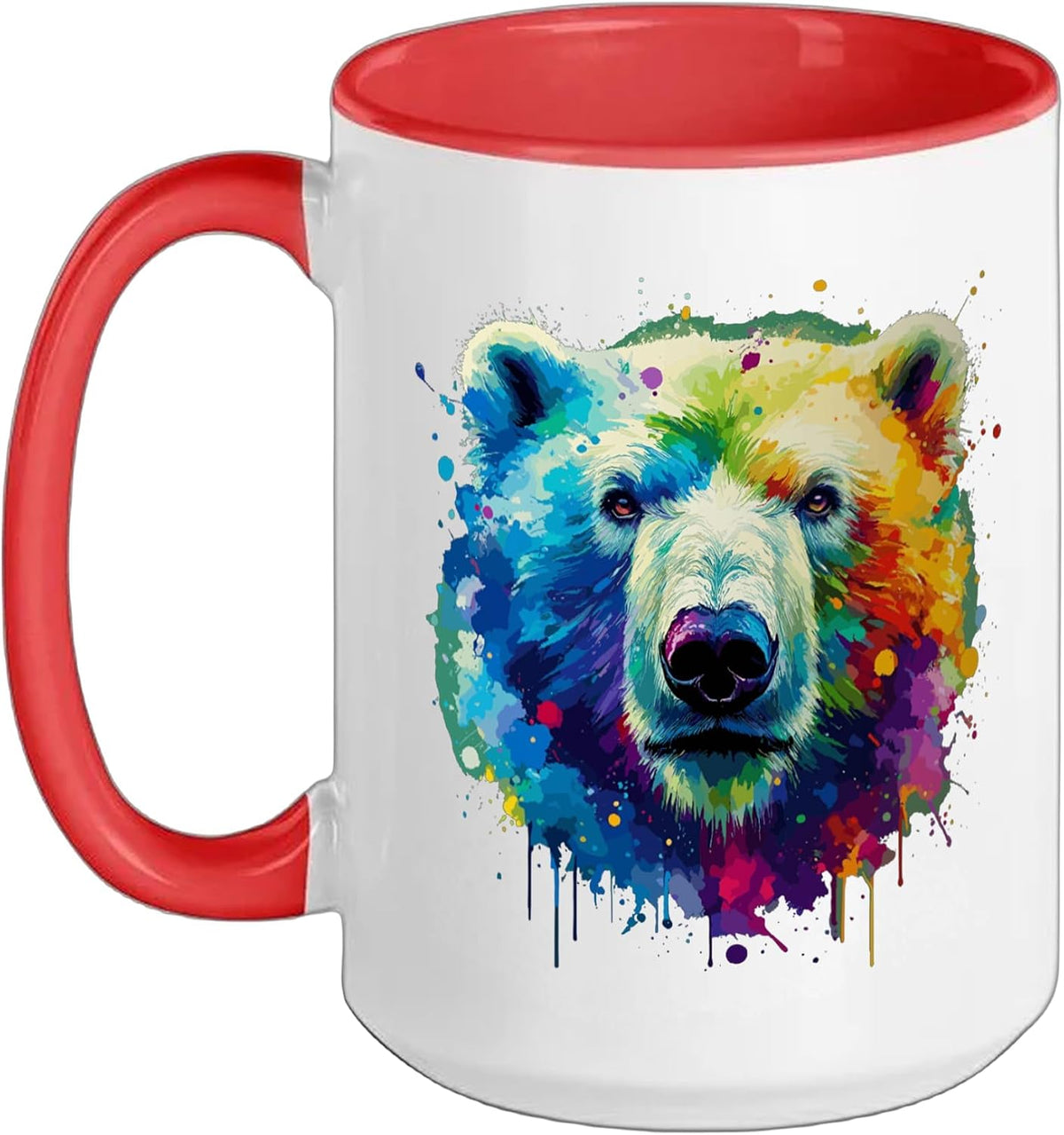 Colorful Splash Art Polar Bear Bears Ceramic Mug