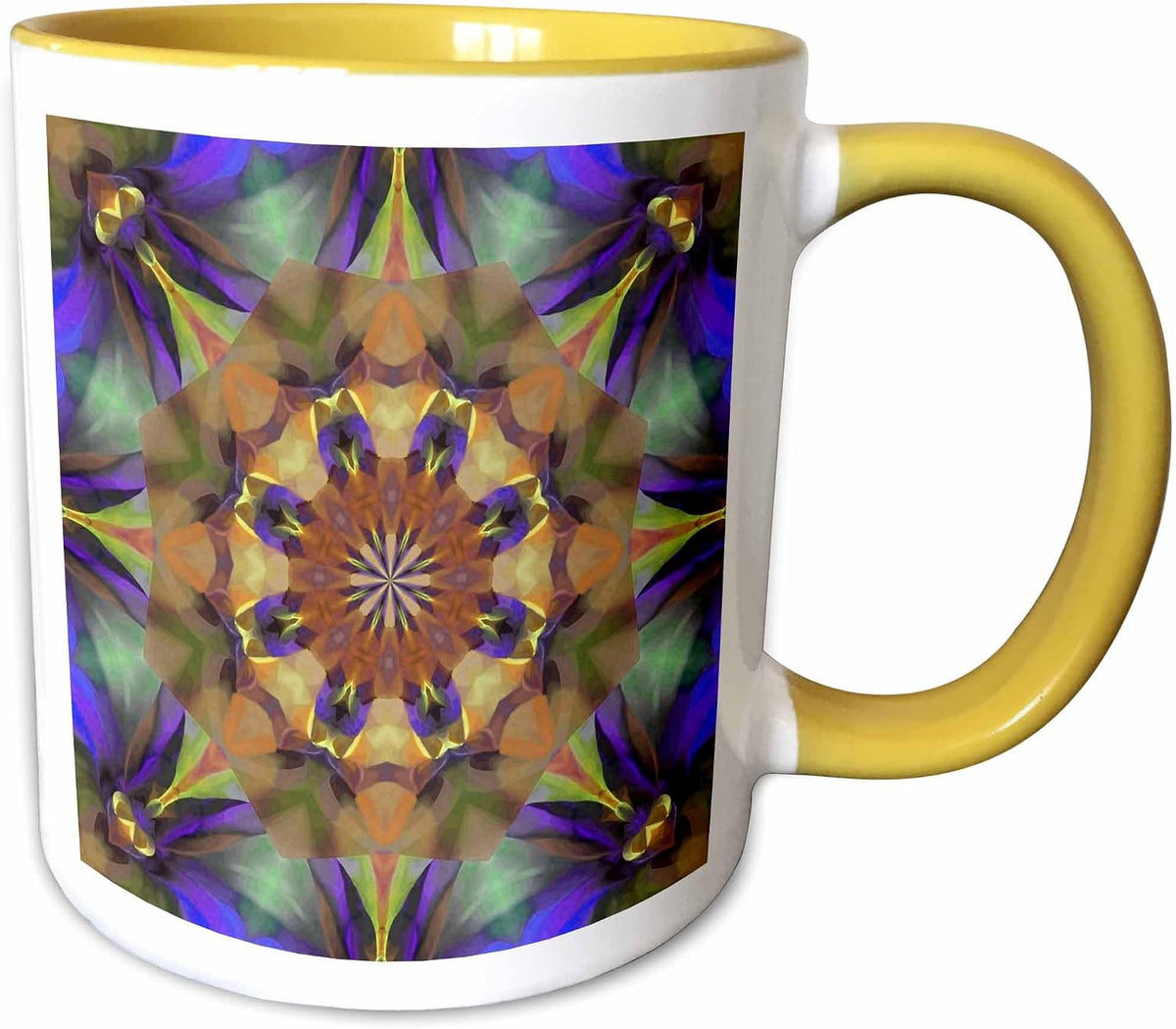 Multicolored Multi-Layered Radial Pattern Ceramic Mug