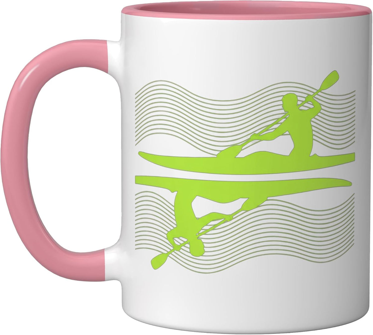 Kayaking Paddle Silhouette Men Kayak Canoe Water Sports Ceramic Mug