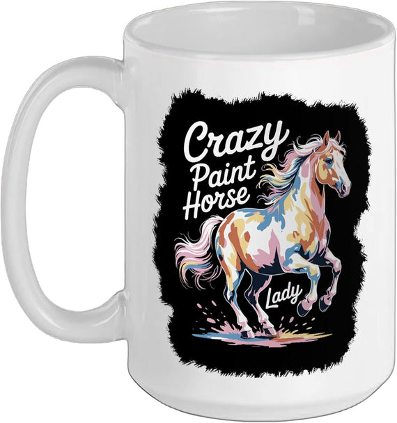 Paint Horse Crazy Paint Horse Lady Retro Equestrian Ceramic Mug