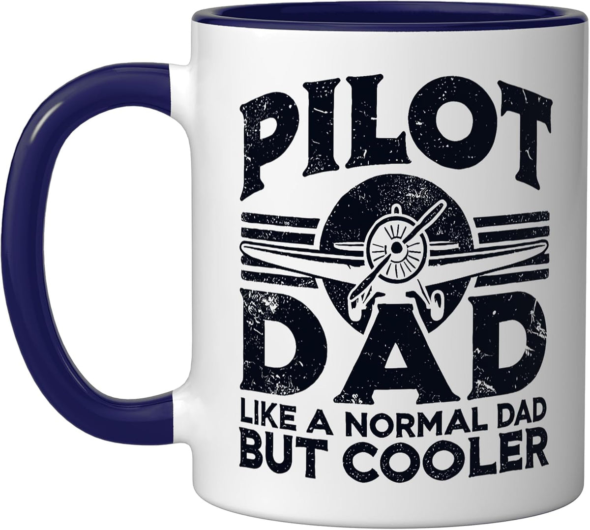 Pilot Dad, Airplane, Aviation Men & Dad, Aircraft & Plane Ceramic Mug
