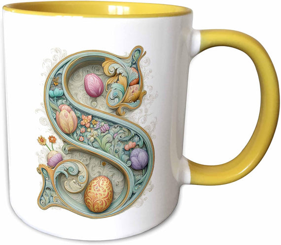 Easter Ornamental Monogram S Ceramic Mug