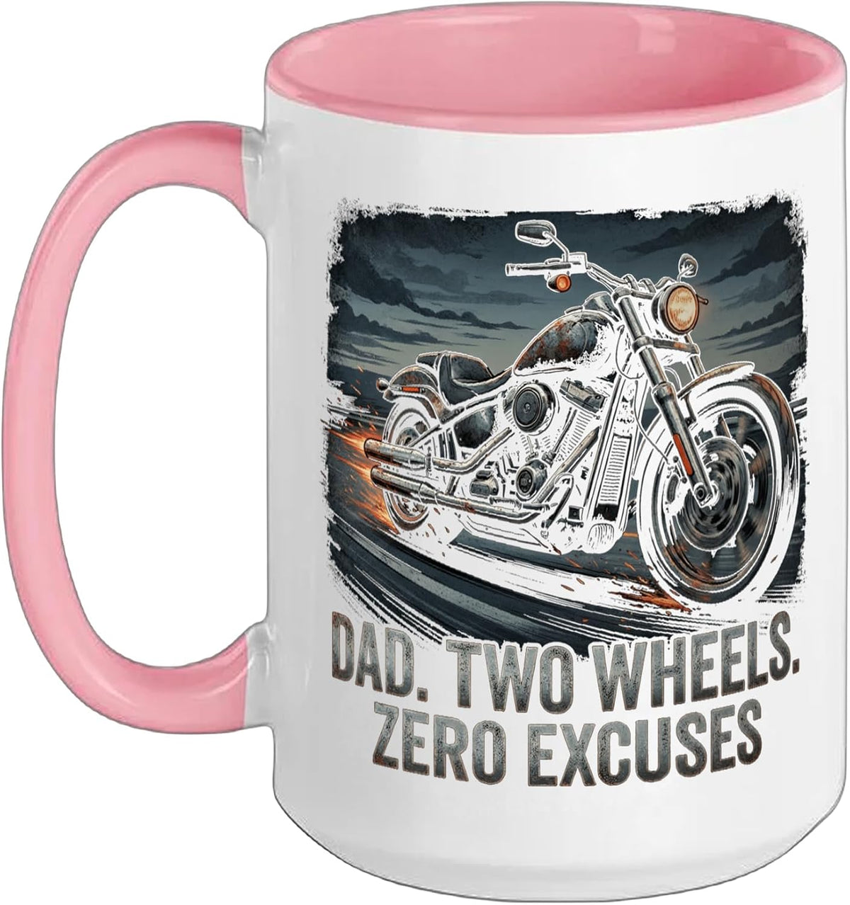 Funny Papa Motorcycle Rider Dad Biker Gift Two Wheels Ceramic Mug