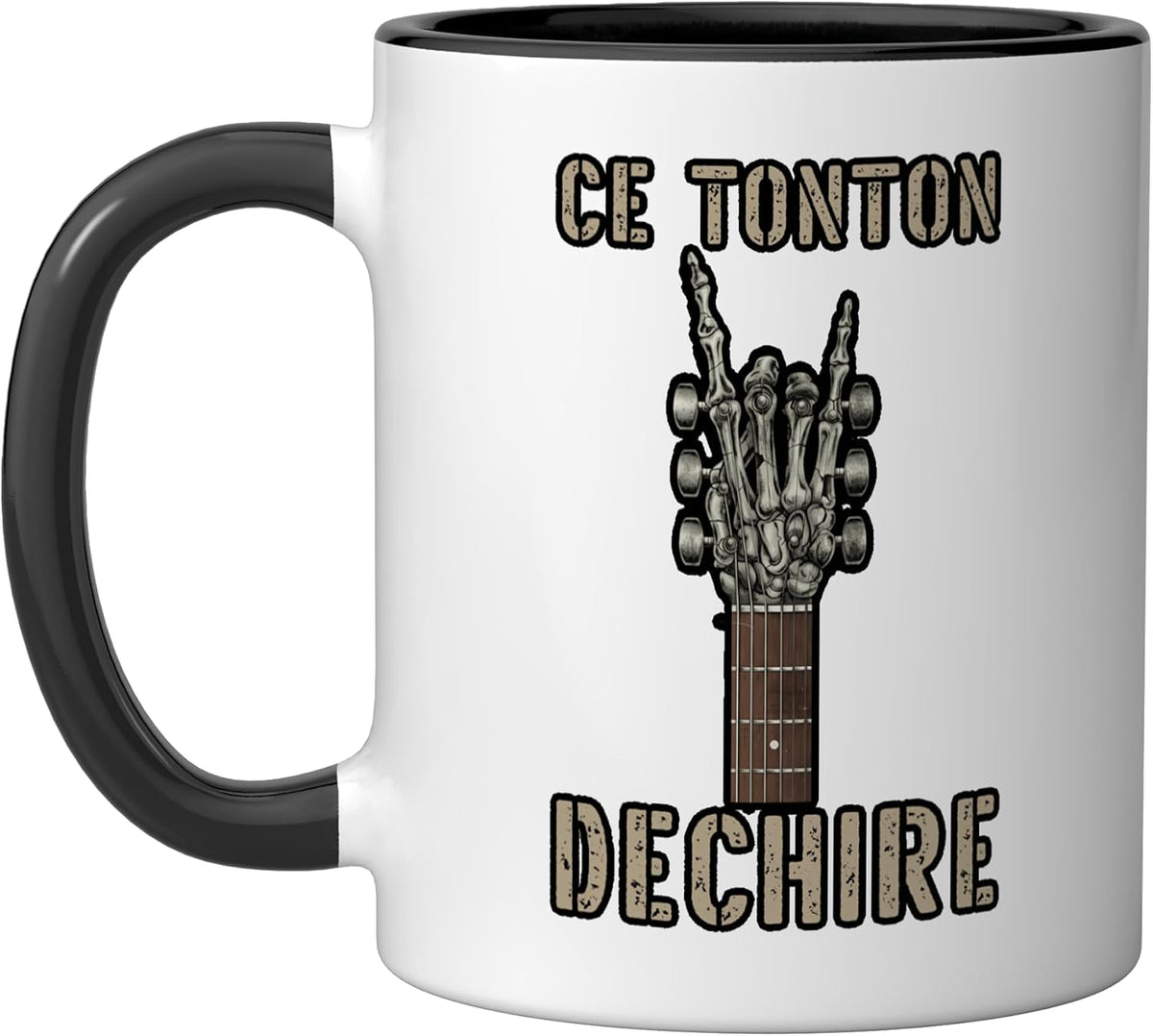 Ce Tonton Dechire Squelette Gothique Rocker Guitare Ceramic Mug