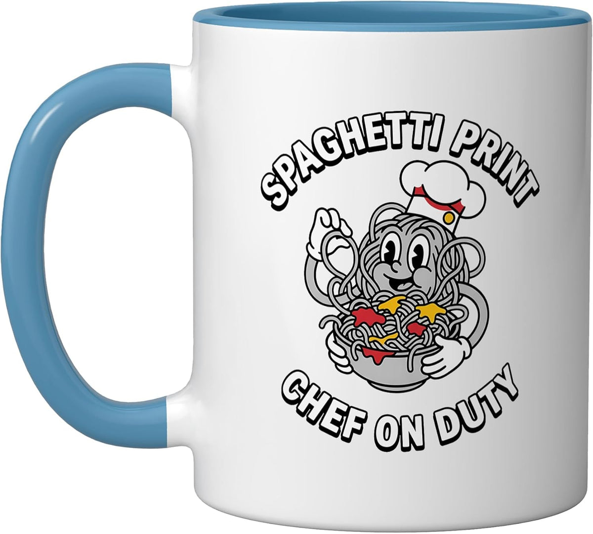 3d Maker Spaghetti Print Chef On Duty Ceramic Mug