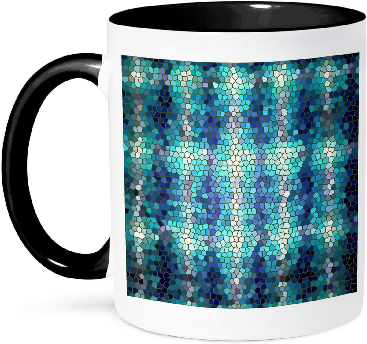 Stain Glass In Blue Ceramic Mug