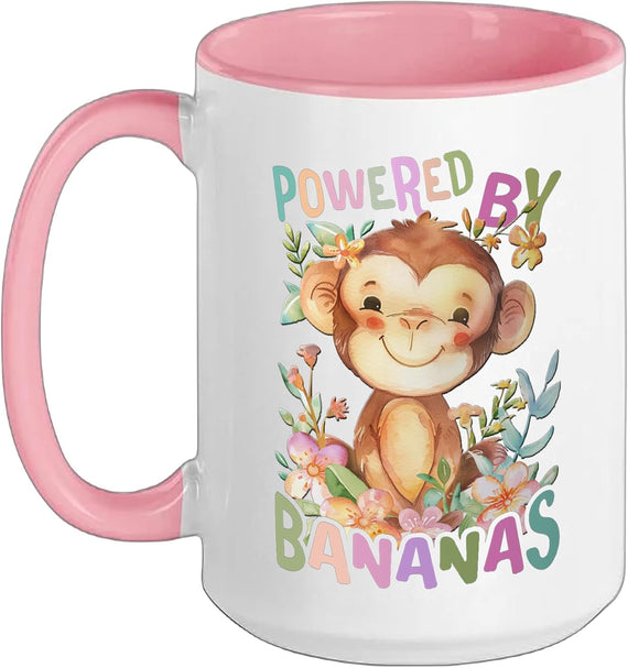 Baby Monkey With Flowers Banana Ape Monkeys Daughter Ceramic Mug