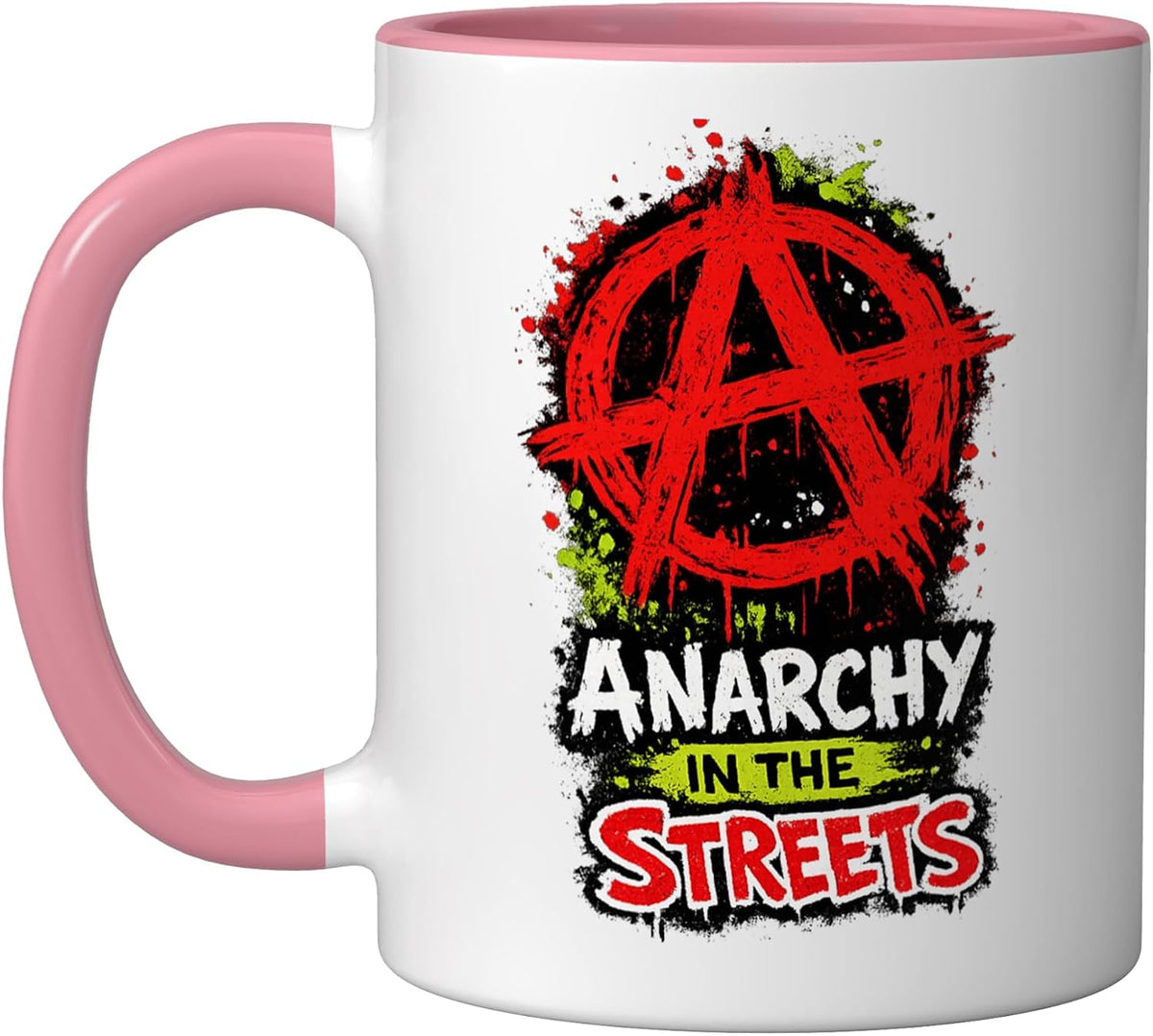 Anarchy In The Streets – Bold Punk Rock Anarchist Ceramic Mug