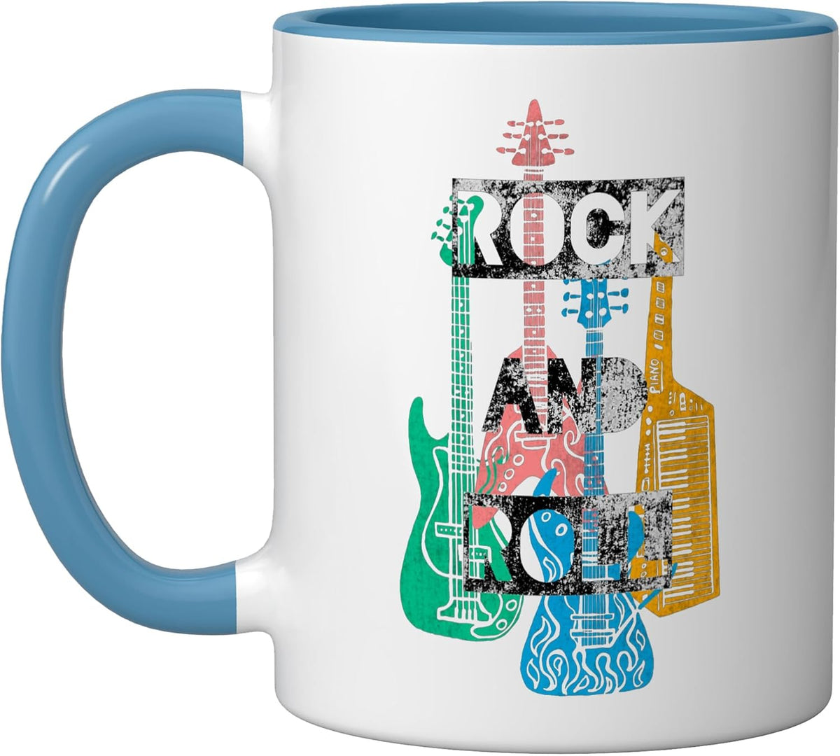 Cool Rock & Roll Music Make Some Noise Musical Instruments Ceramic Mug