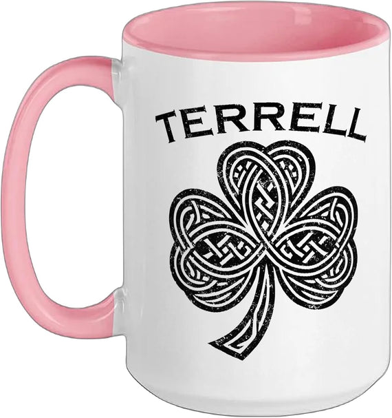 Terrell St Patricks Day Ireland Shamrock Irish St Pats Ceramic Mug