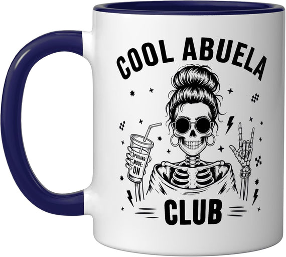 Abuela Skull Rocker Grandma Dark Ceramic Mug