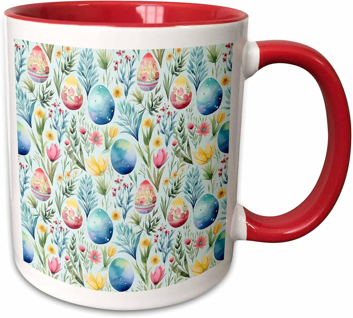 Happy Easter Pattern Of Painted Eggs Ceramic Mug