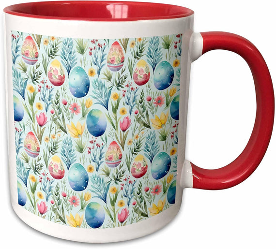 Happy Easter Pattern Of Painted Eggs Ceramic Mug