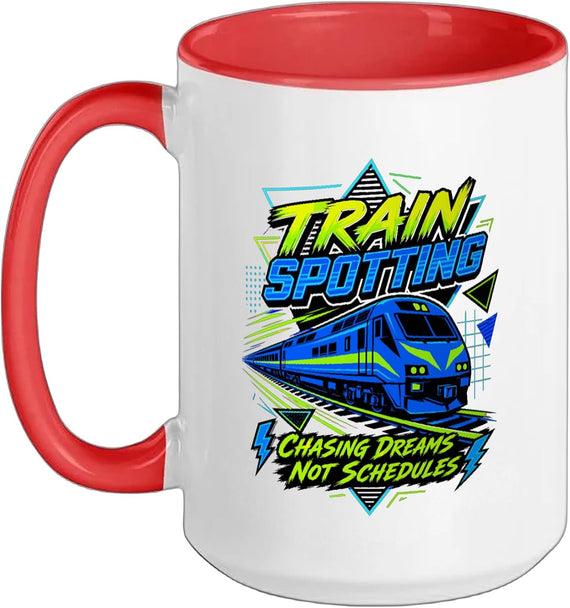 Train Spotting Chasing Dreams Retro Railfan Train Ceramic Mug