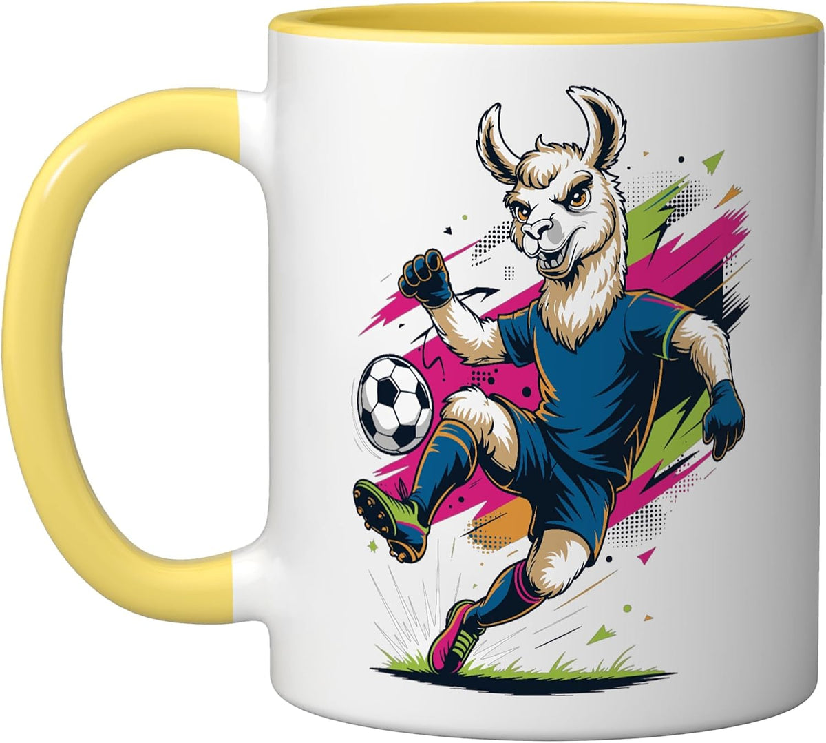 Soccer Llama Pop Arts Ceramic Mug