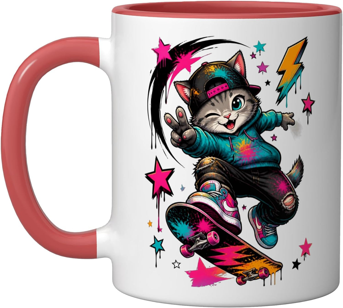 Cat Motif Art Design Gifts Cute Kitten Ceramic Mug
