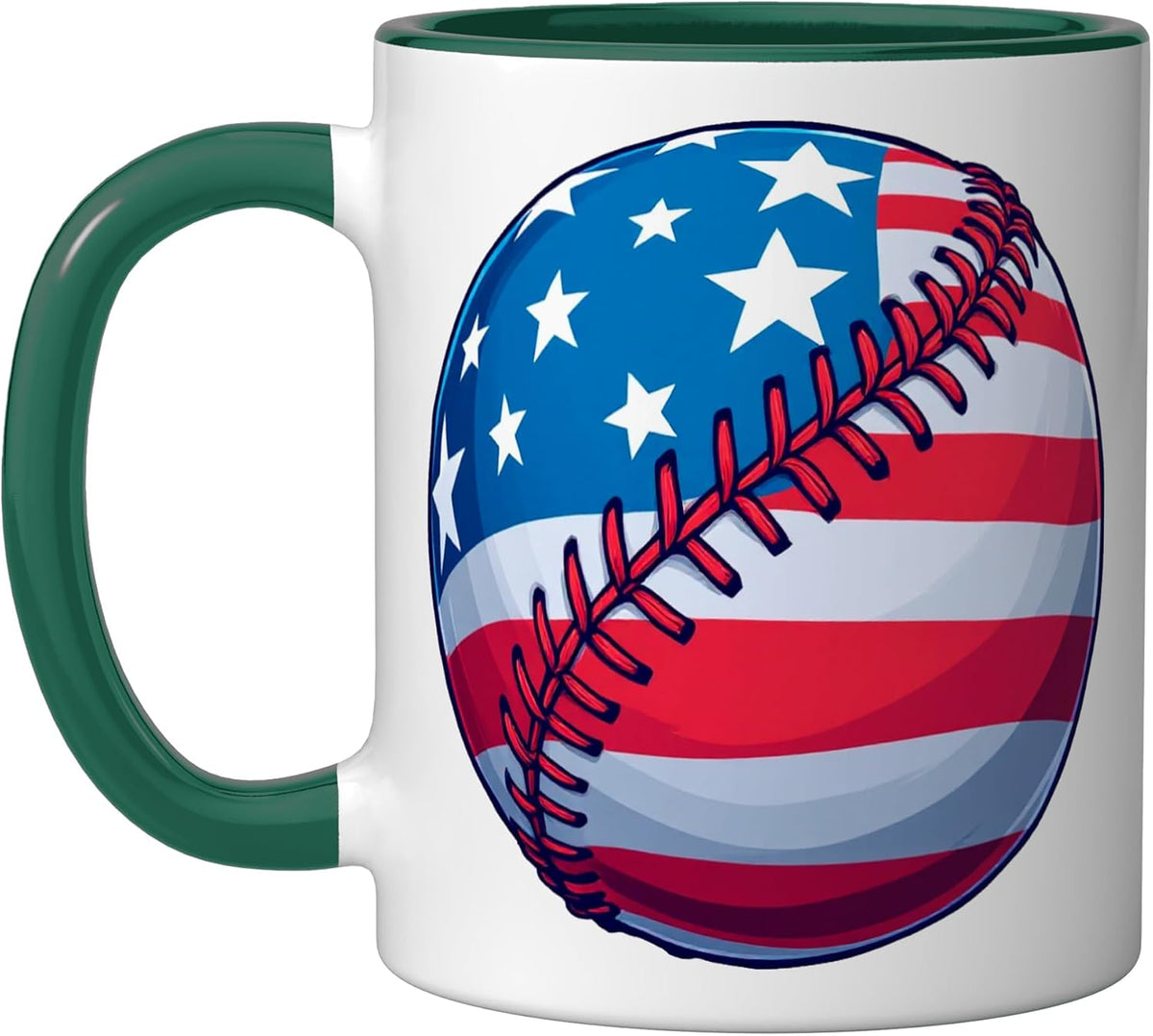 Baseball American Flag Usa Patriotic 4th Of July Ceramic Mug