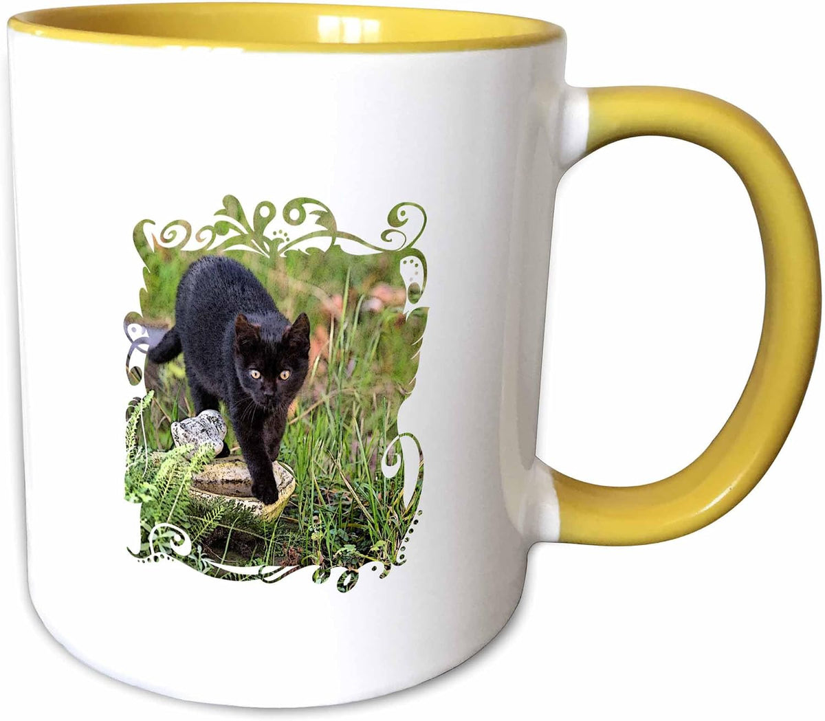 Black Cat Mixed Media Art Ceramic Mug