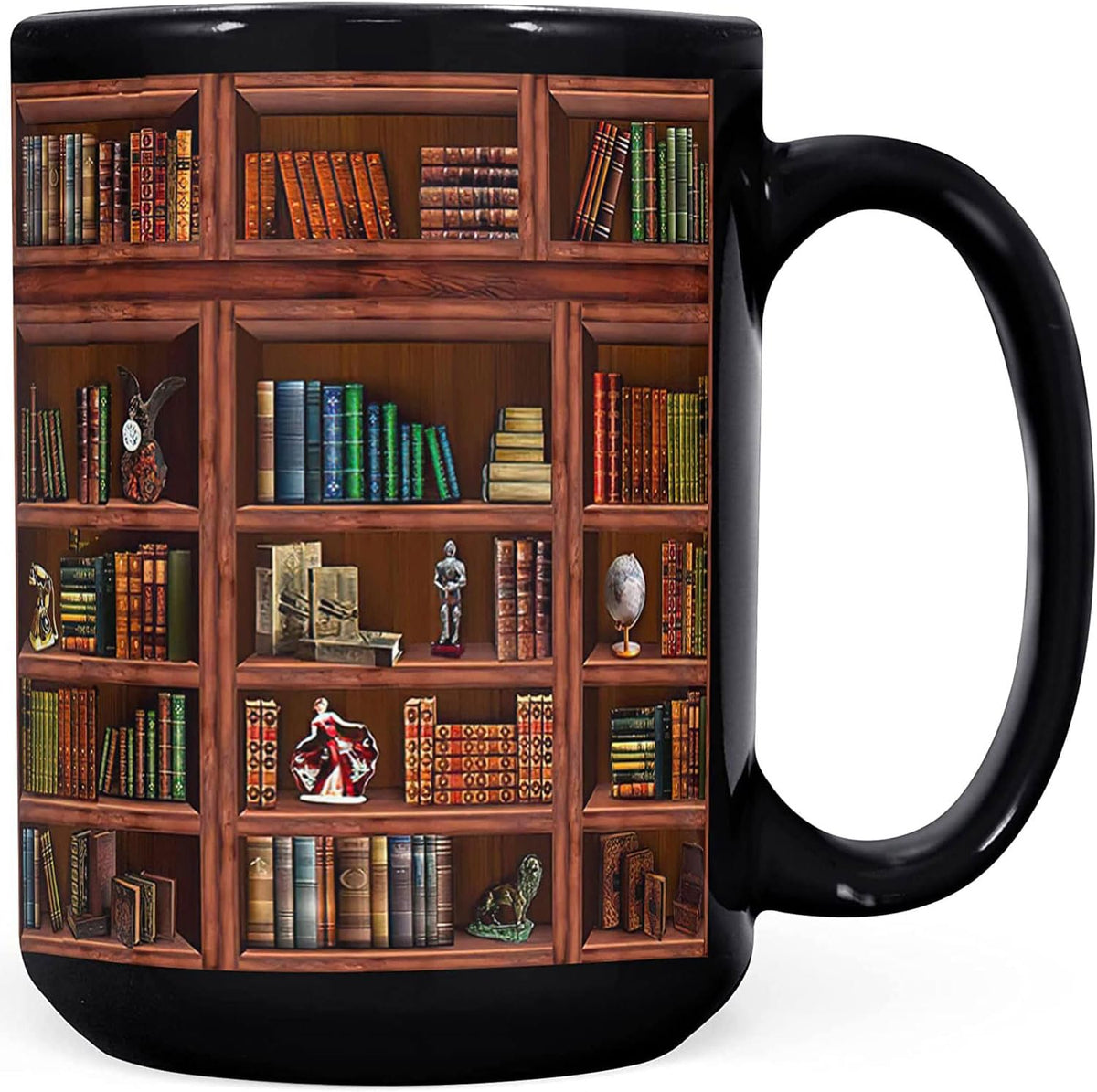 Bookshelf Library Books Mug Librarian Gift Ceramic Mug