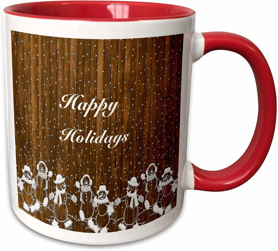 Image Happy Holiday Country Wood Look Ceramic Mug