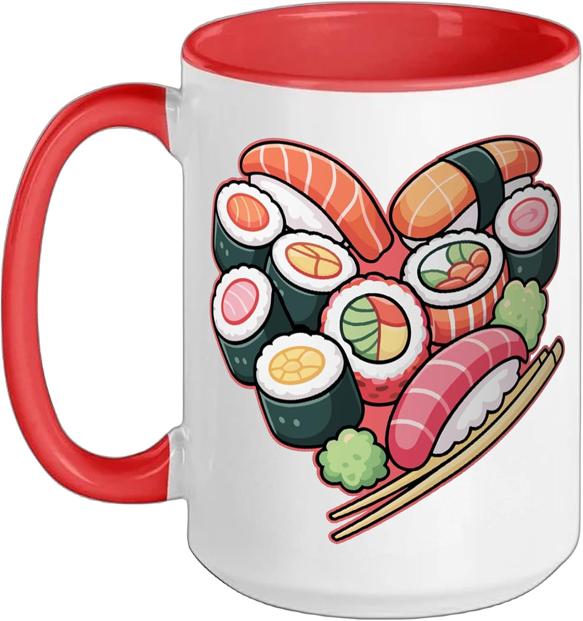 Sushi Love Heart Food Art Valentines Day Ceramic Mug