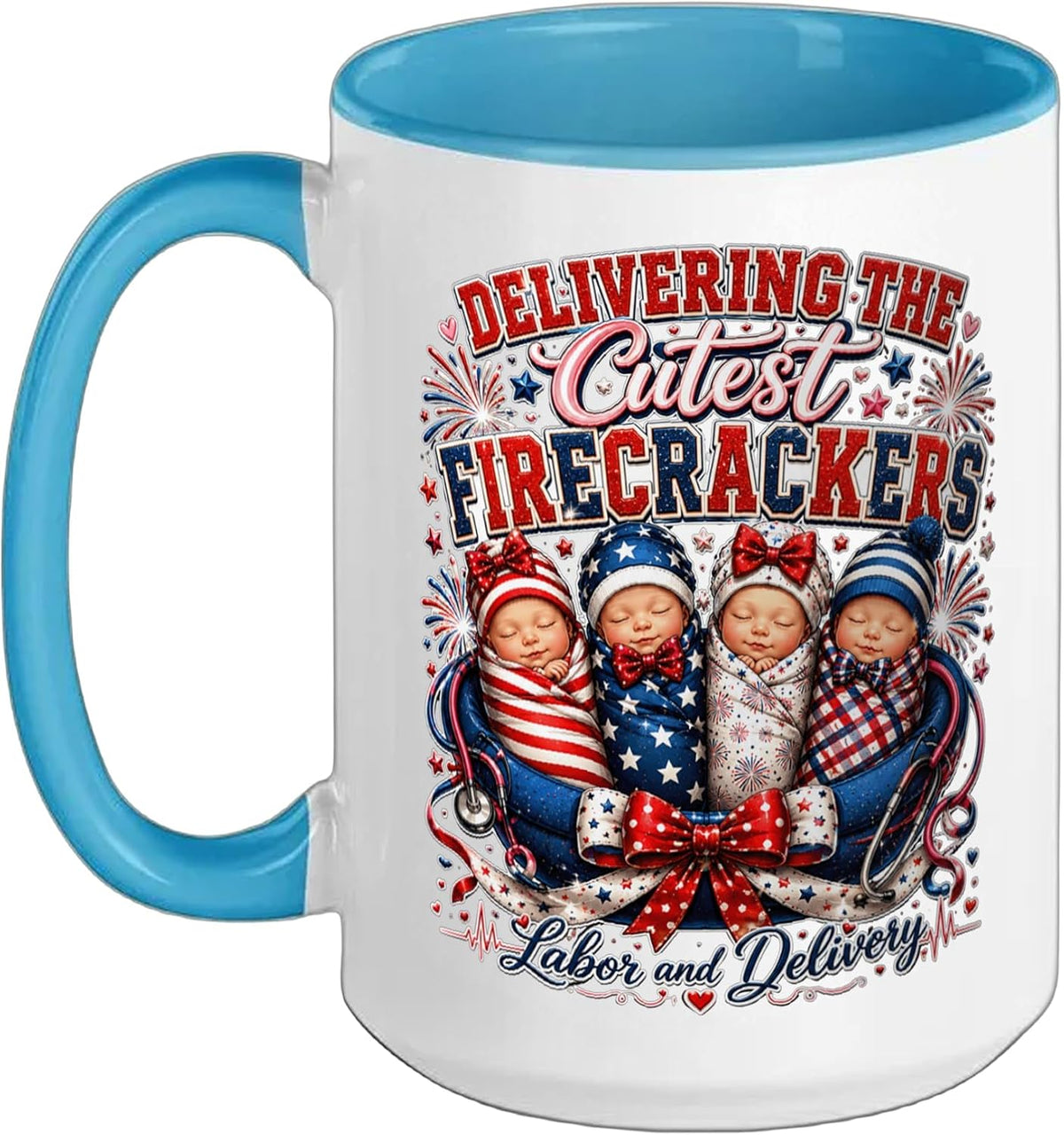 Patriotic Nurse 4th Of July Labor & Delivery Fourth Of Ceramic Mug