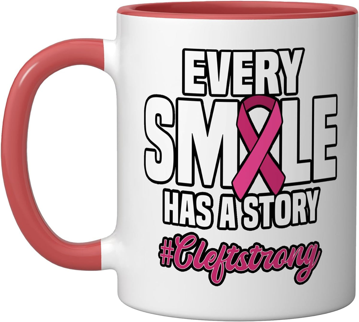 Cleft Lip Palate Hare-Lip Strong Smile Pink Awareness Week Ceramic Mug